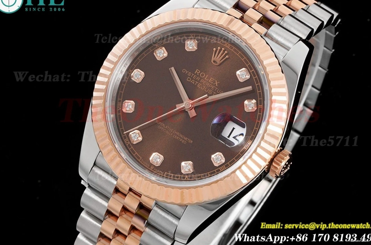 41mm Datejust Dia King Brown SS RG Jubilee 126331 904L VR3235 0104
